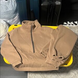 Men's Tan Half-Zip Sweater